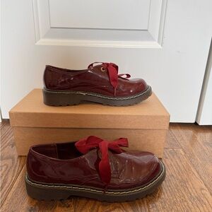 Women's Burgundy Patent Leather Shoes